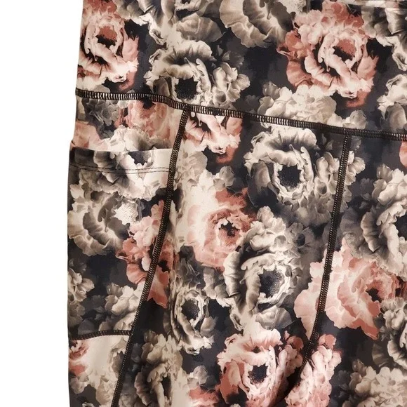 Jones New York Sport Floral Leggings Womens 2X Plus Size High Waist Pockets New - Picture 3 of 6